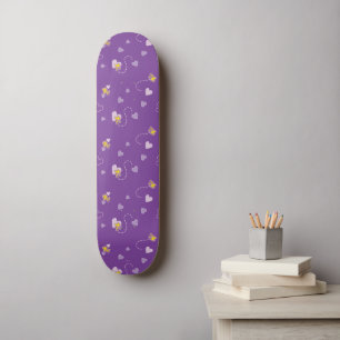 Peanuts Woodstock Purple Heart Pattern Skateboard
