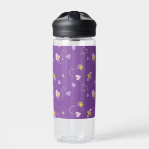Peanuts Woodstock Purple Heart Pattern Water Bottle