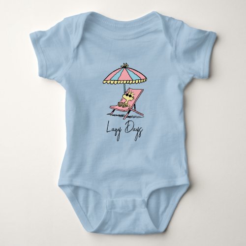 PEANUTS  Woodstock Relaxing at the Beach Baby Bodysuit
