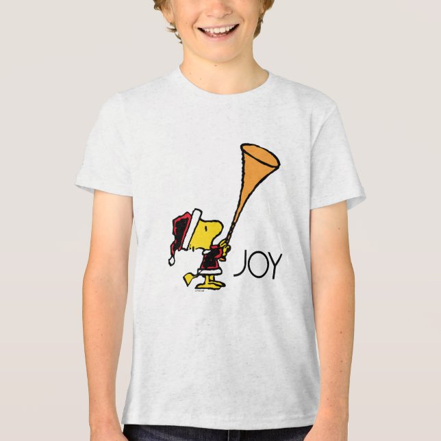 Peanuts | Woodstock Santa Claus Tri-Blend Shirt (Front)