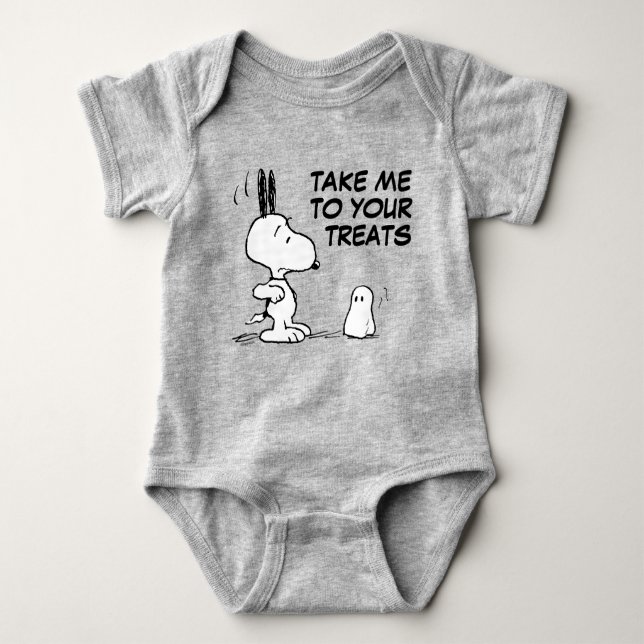Peanuts | Woodstock Scares Snoopy Baby Bodysuit (Front)