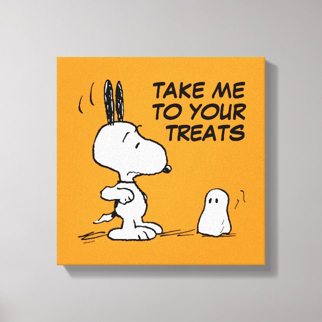 Peanuts | Woodstock Scares Snoopy Canvas Print (Front)