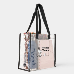 Peanuts Woodstock Scares Snoopy Clear Tote Bag