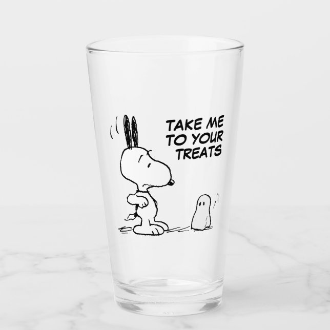 Peanuts | Woodstock Scares Snoopy Glass (Front)