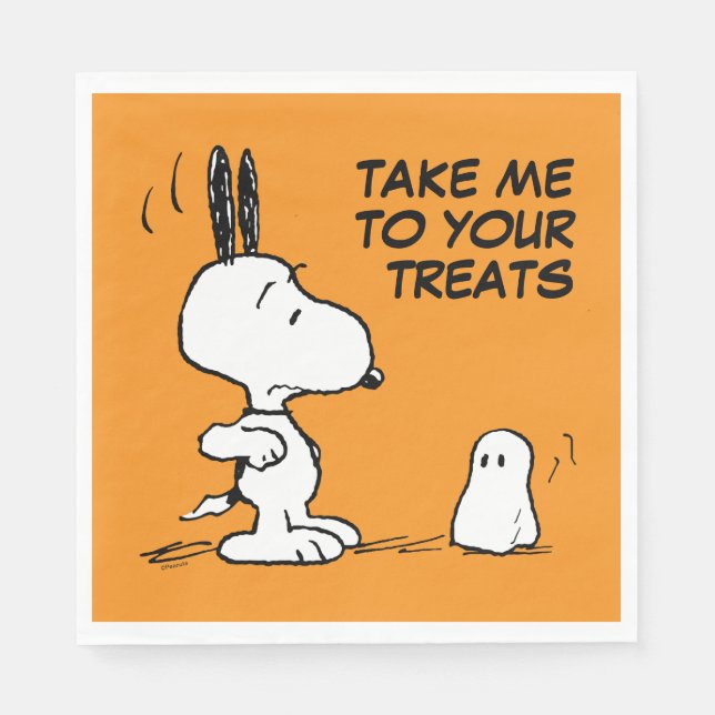Peanuts | Woodstock Scares Snoopy Napkins (Front)