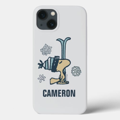 Peanuts  Woodstock Ski Pro  Add Your Name iPhone 13 Case