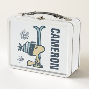 Peanuts   Woodstock Ski Pro   Add Your Name Metal Lunch Box