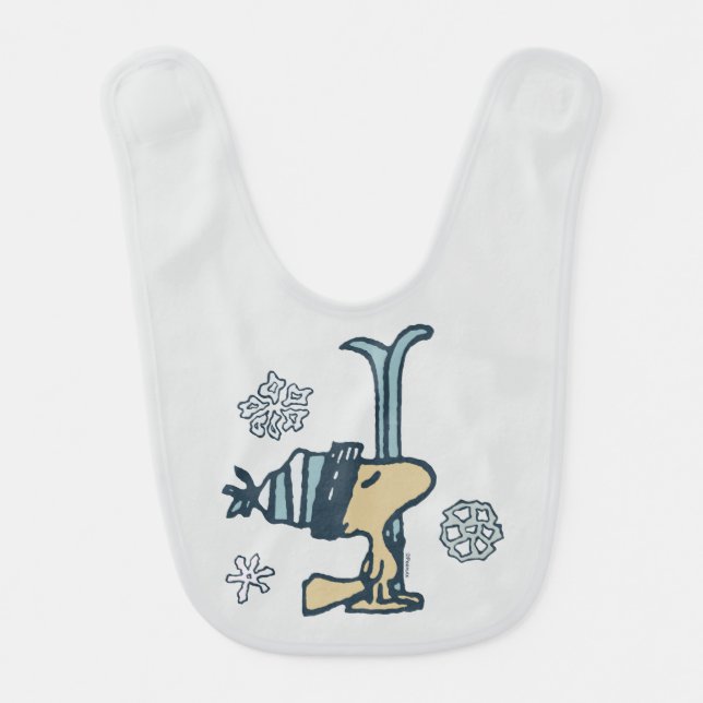 Peanuts | Woodstock Ski Pro Baby Bib (Front)