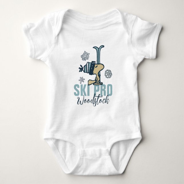 Peanuts | Woodstock Ski Pro Baby Bodysuit (Front)