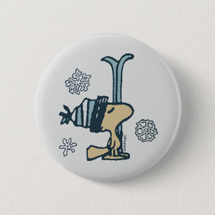 Peanuts Woodstock Ski Pro Button