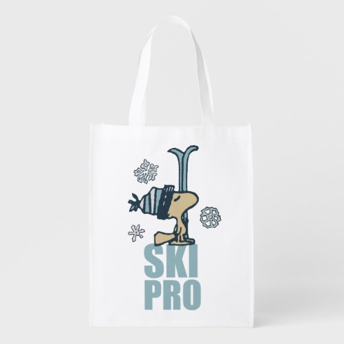Peanuts  Woodstock Ski Pro Grocery Bag
