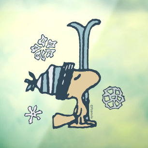 Peanuts   Woodstock Ski Pro Window Cling