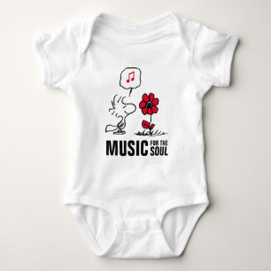 Peanuts   Woodstock Smelling the Flowers Baby Bodysuit
