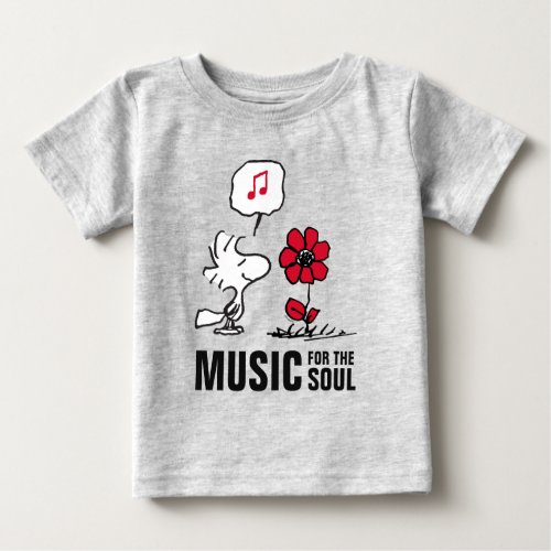 Peanuts  Woodstock Smelling the Flowers Baby T_Shirt