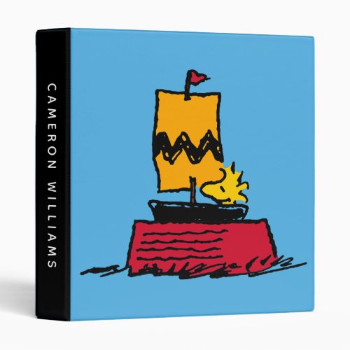 Peanuts  Woodstock Snoopy Dish Sail Boat 3 Ring Binder
