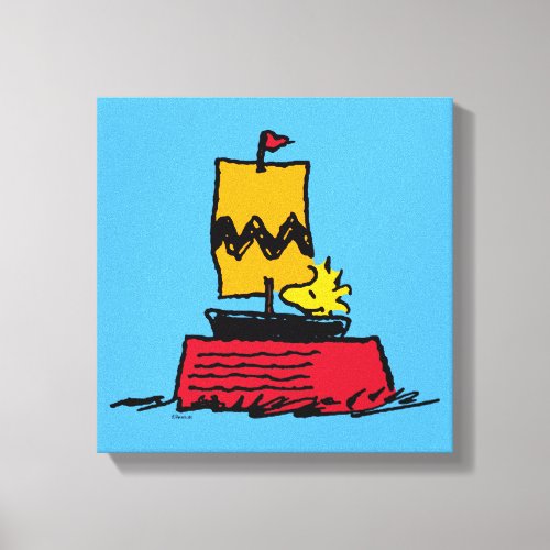 Peanuts  Woodstock Snoopy Dish Sail Boat Canvas Print