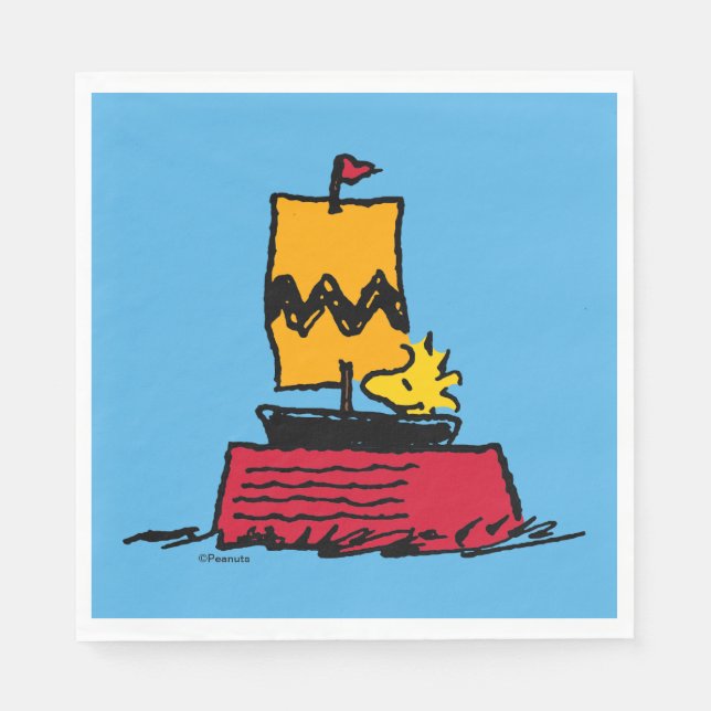 Peanuts | Woodstock Snoopy Dish Sail Boat Napkins (Front)