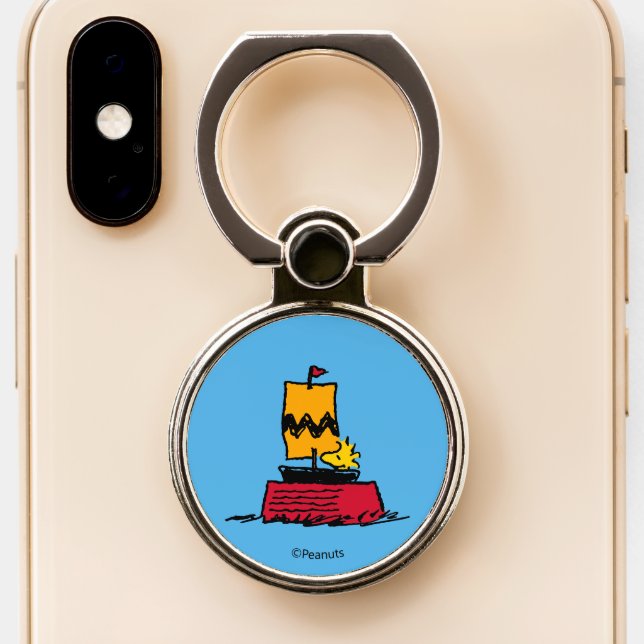 Peanuts | Woodstock Snoopy Dish Sail Boat Phone Ring Stand (Close Up)