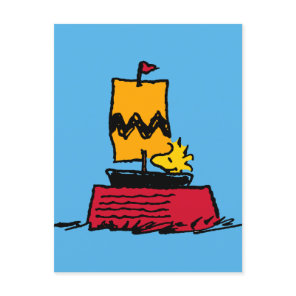 Peanuts | Woodstock Snoopy Dish Sail Boat Postcard