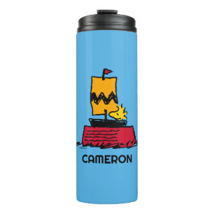 Peanuts Woodstock Snoopy Dish Sail Boat Thermal Tumbler