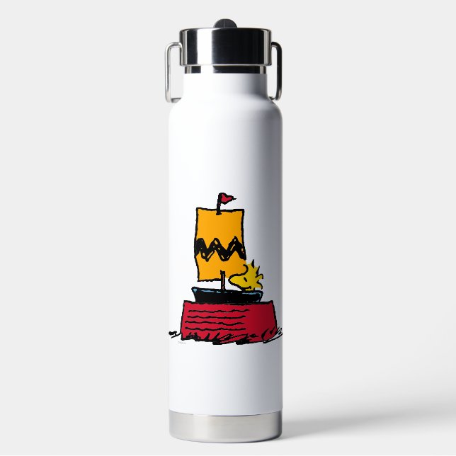 Peanuts | Woodstock Snoopy Dish Sail Boat Water Bottle (Front)