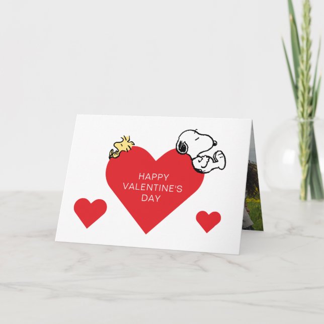 Peanuts | Woodstock & Snoopy Valentine Holiday Card (Front)