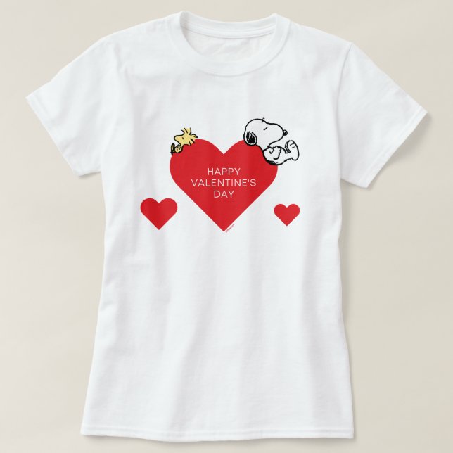 Peanuts | Woodstock & Snoopy Valentine T-Shirt (Design Front)