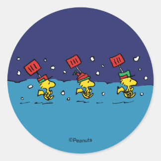 Peanuts | Woodstock Snow Shovel Team Classic Round Sticker