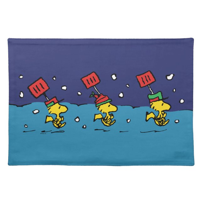 Peanuts | Woodstock Snow Shovel Team Cloth Placemat (Front)