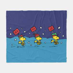 Peanuts Woodstock Snow Shovel Team Fleece Blanket