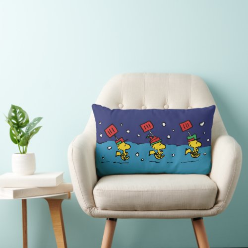 Peanuts  Woodstock Snow Shovel Team Lumbar Pillow