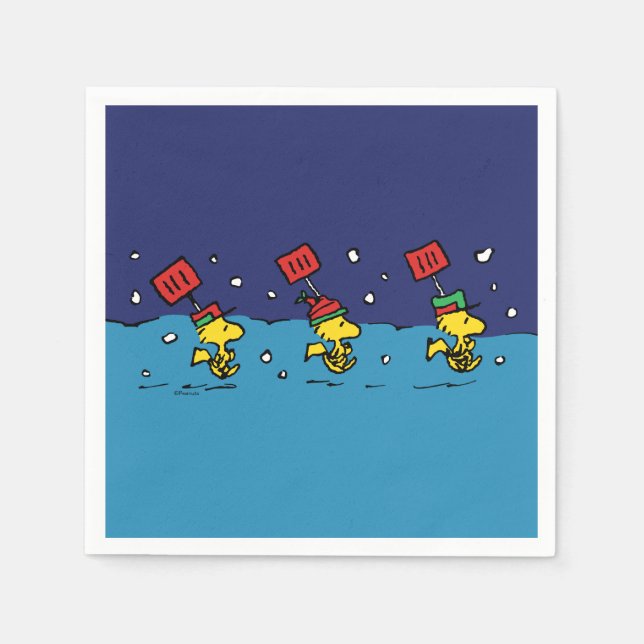 Peanuts | Woodstock Snow Shovel Team Napkins (Front)