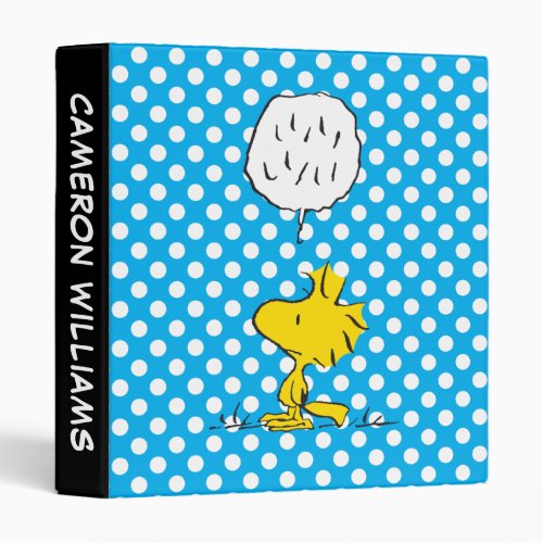 Peanuts  Woodstock Speaks  Polka Dots 3 Ring Binder