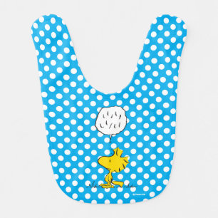 Peanuts Woodstock Speaks & Polka Dots Baby Bib