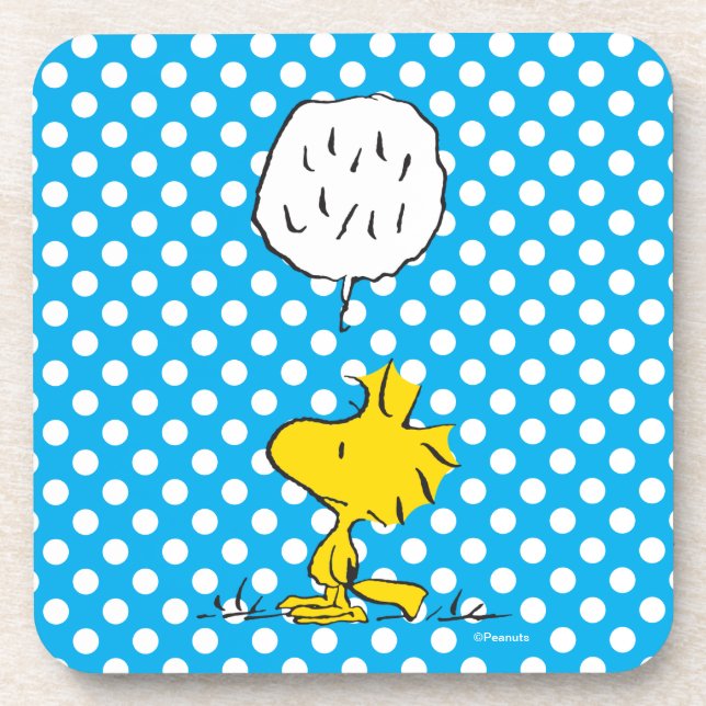 Peanuts | Woodstock Speaks & Polka Dots Beverage Coaster (Front)