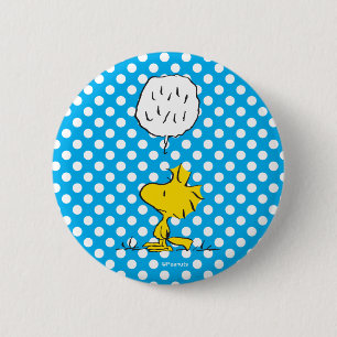 Peanuts Woodstock Speaks & Polka Dots Button