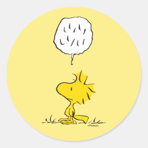 Peanuts  Woodstock Speaks  Polka Dots Classic Round Sticker