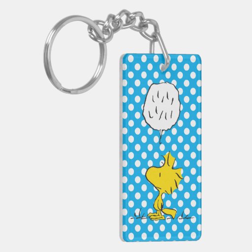 Peanuts Woodstock Speaks & Polka Dots Keychain Zazzle