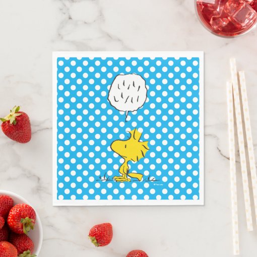 Peanuts Woodstock Speaks And Polka Dots Napkins Zazzle