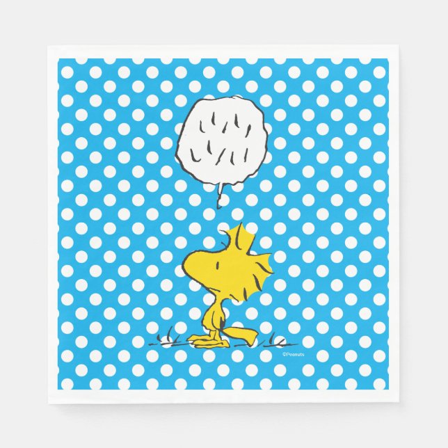 Peanuts | Woodstock Speaks & Polka Dots Napkins (Front)