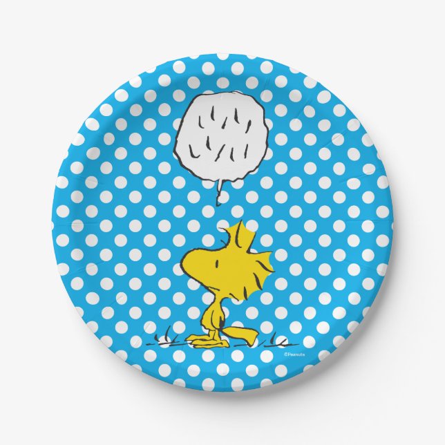 Peanuts | Woodstock Speaks & Polka Dots Paper Plates (Front)