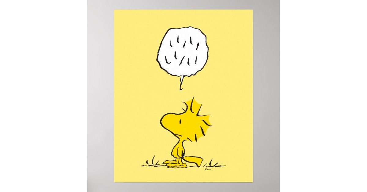 Peanuts Woodstock Speaks And Polka Dots Poster Zazzle