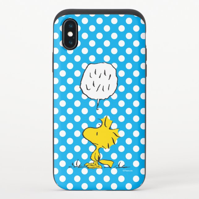 Peanuts | Woodstock Speaks & Polka Dots Uncommon iPhone Case (Back)