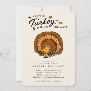 Peanuts   Woodstock Turkey Baby Shower Invitation