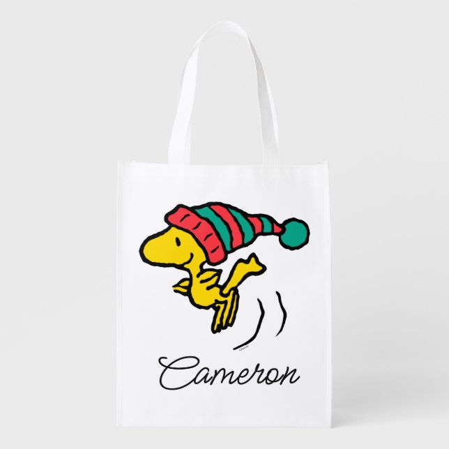 Peanuts | Woodstock Winter Beanie | Add Your Name Grocery Bag (Front)