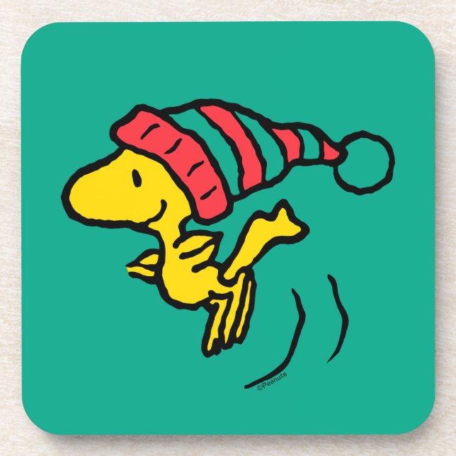 Peanuts | Woodstock Winter Beanie Cap Beverage Coaster (Front)