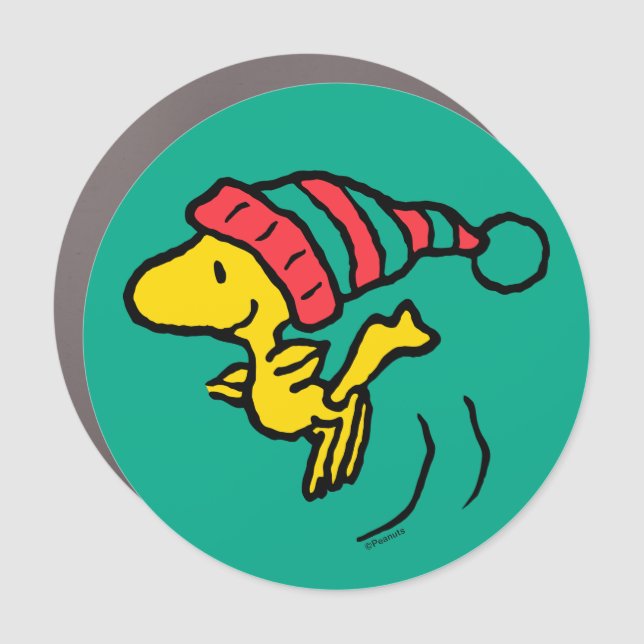 Peanuts | Woodstock Winter Beanie Cap Car Magnet (Front)
