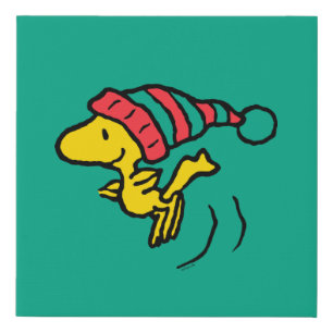 Peanuts Woodstock Winter Beanie Cap Faux Canvas Print