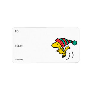 Peanuts   Woodstock Winter Beanie Cap Gift Tag