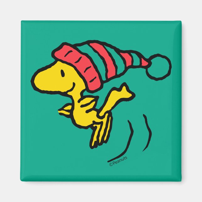Peanuts | Woodstock Winter Beanie Cap Magnet (Front)